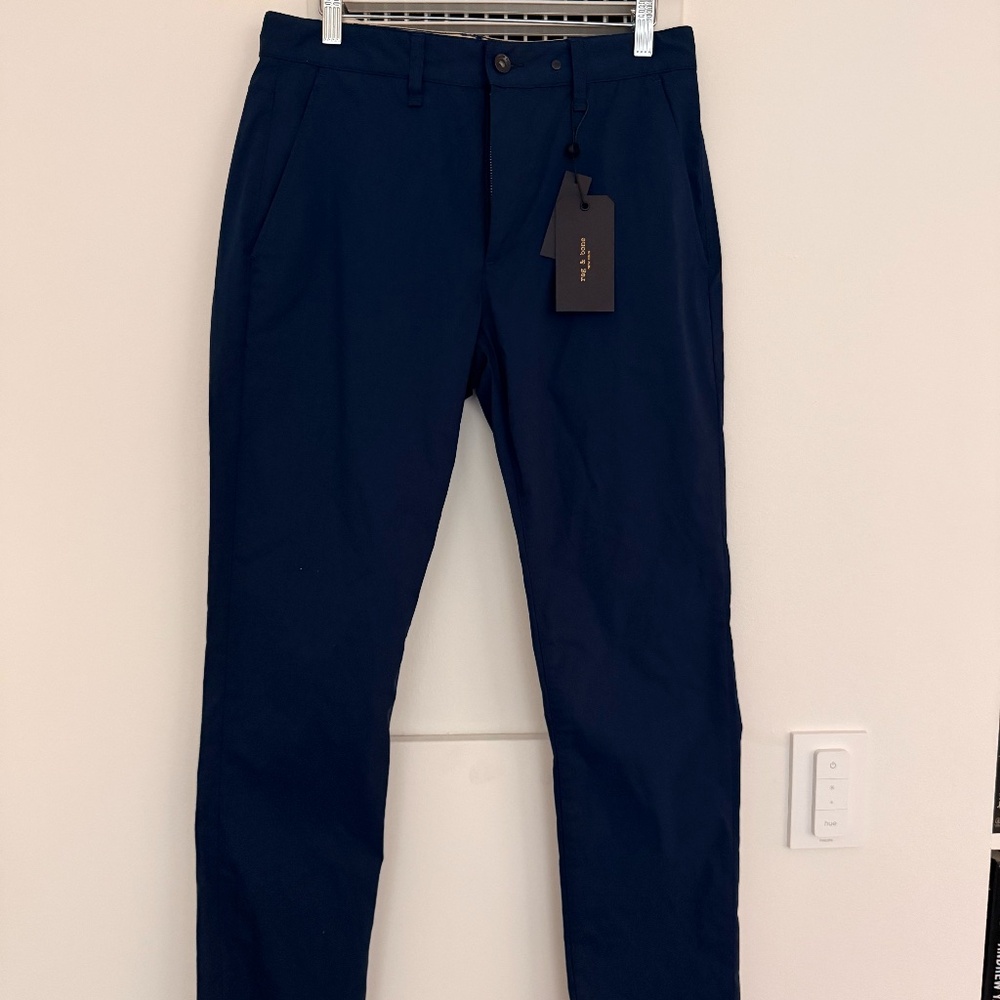 Rag & Bone Fit 2 Slim Chino Pants Dark Navy Blue Stretch Cotton Size 30